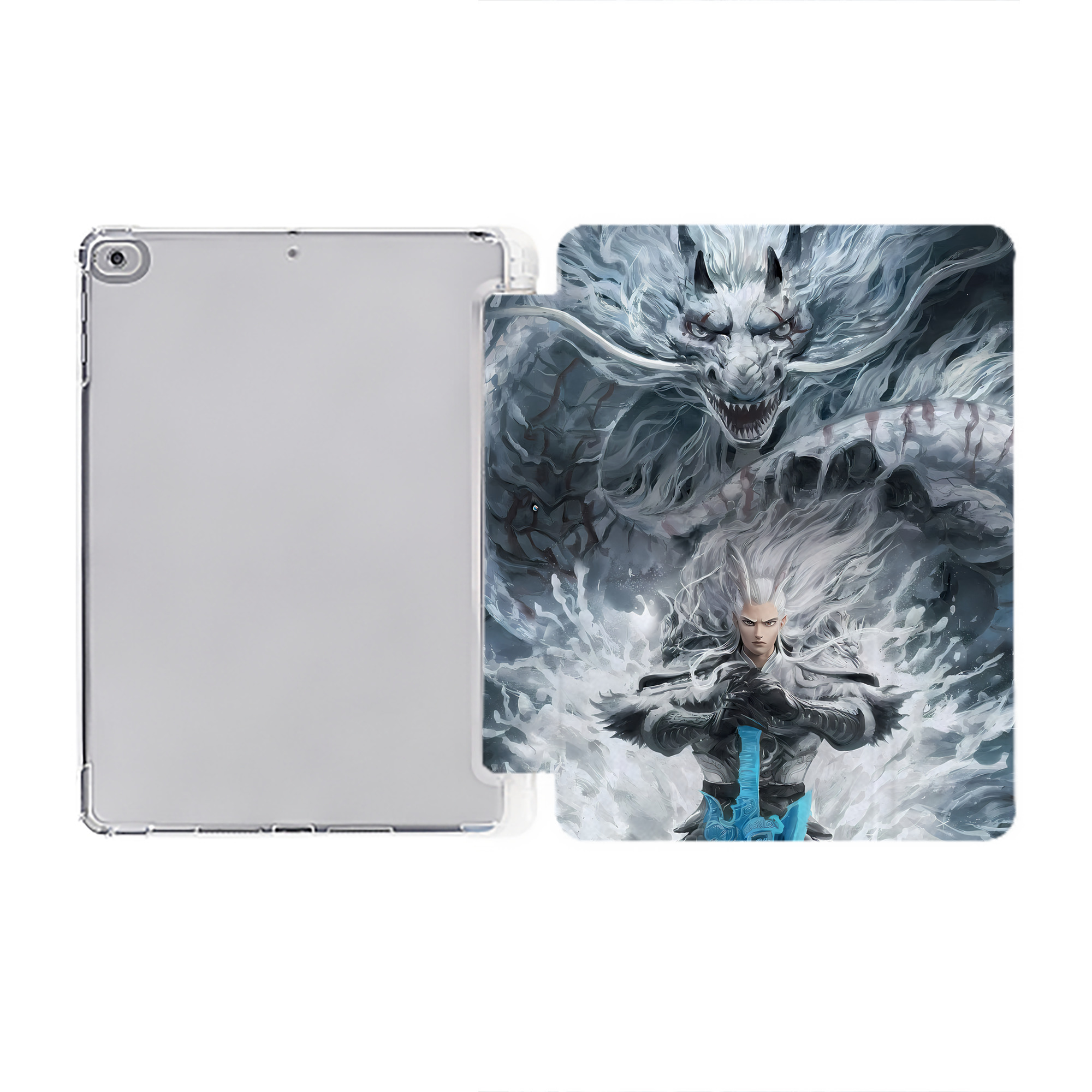 （画像用） Ne Zha 2 ナタ 魔童の大暴れ IPad ケース ペン収納付き 三つ折りスタンド PUレザー×シリコン 対応機種9.5/10.5/10.9インチ